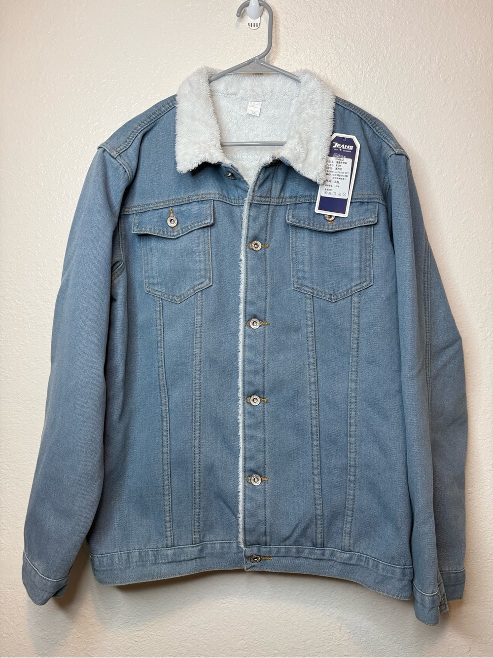 Jeans Wear True Denimize Jean Trucker Jacket With Faux Fur Lining 3XL Unisex